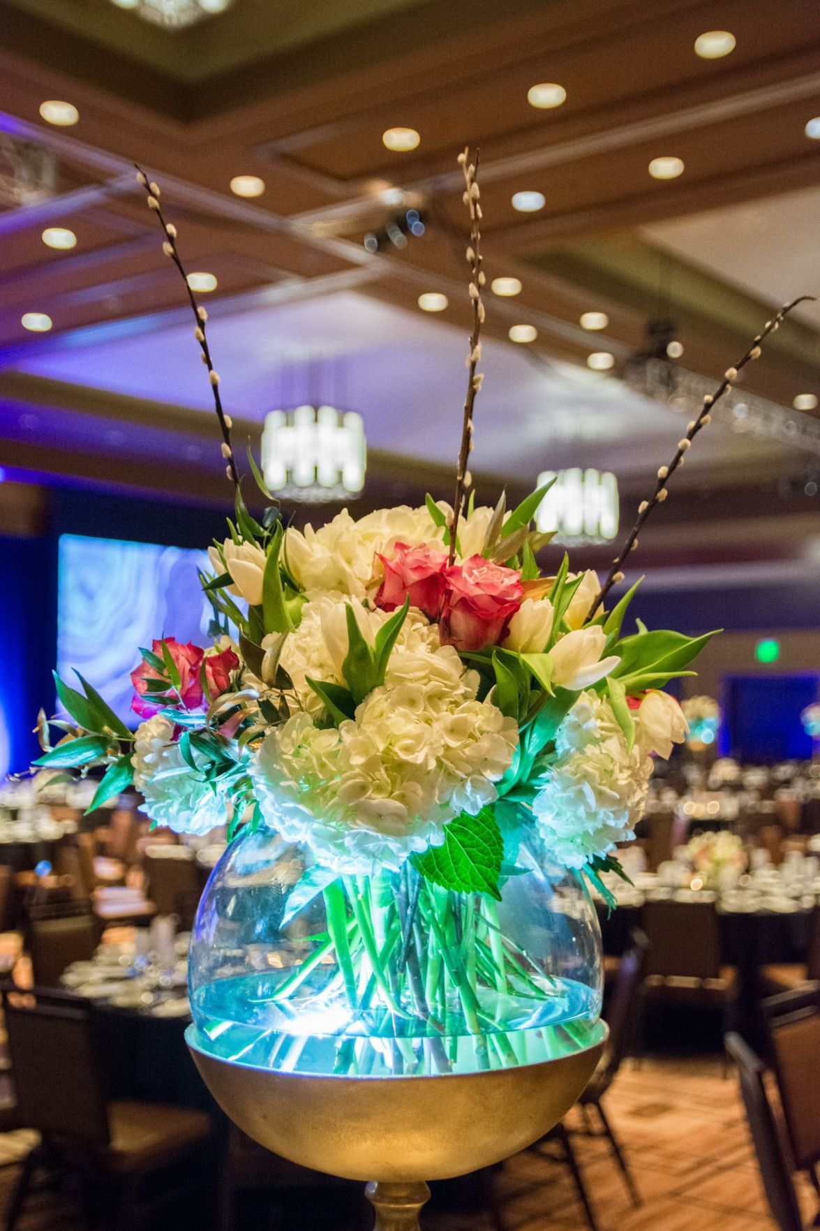 Floral decorations on the table